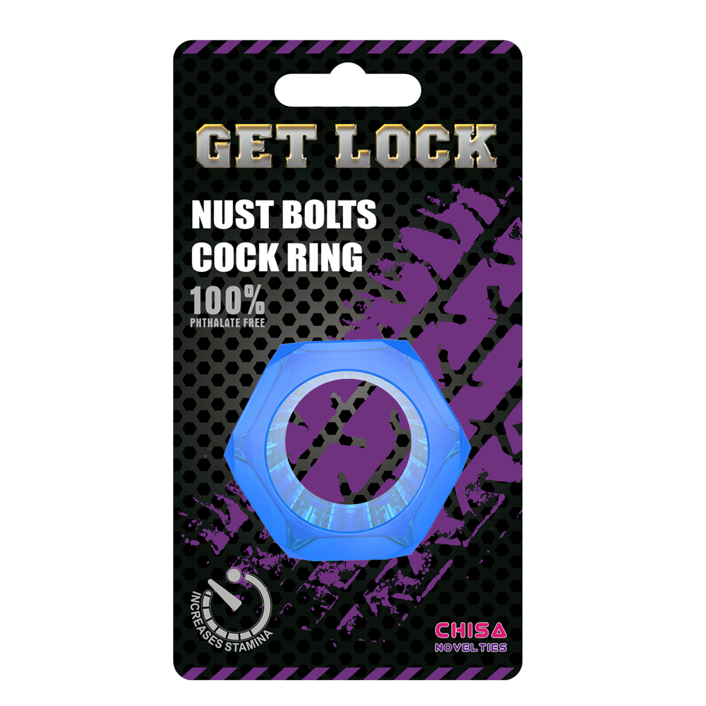 Nust Bolts Cock Ring-Blue