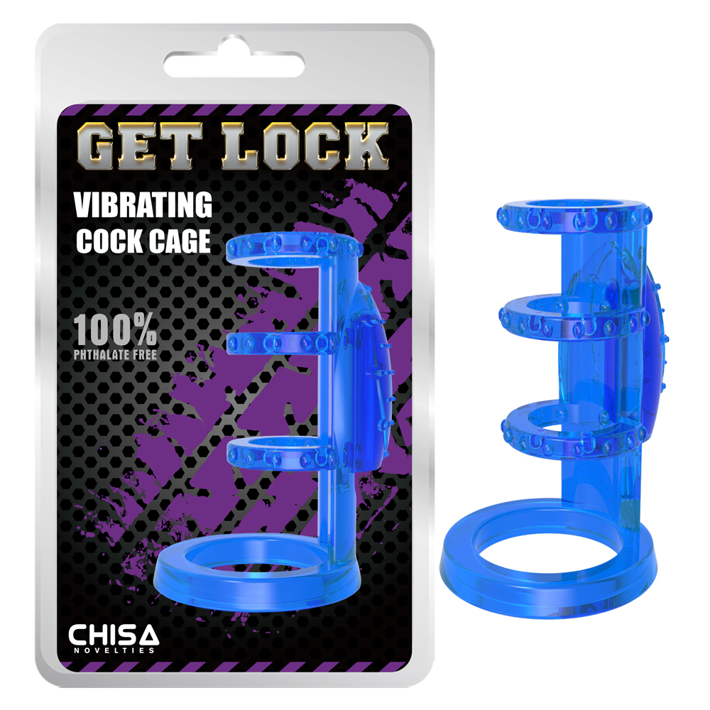 Vibrating Cock Cage - Blue